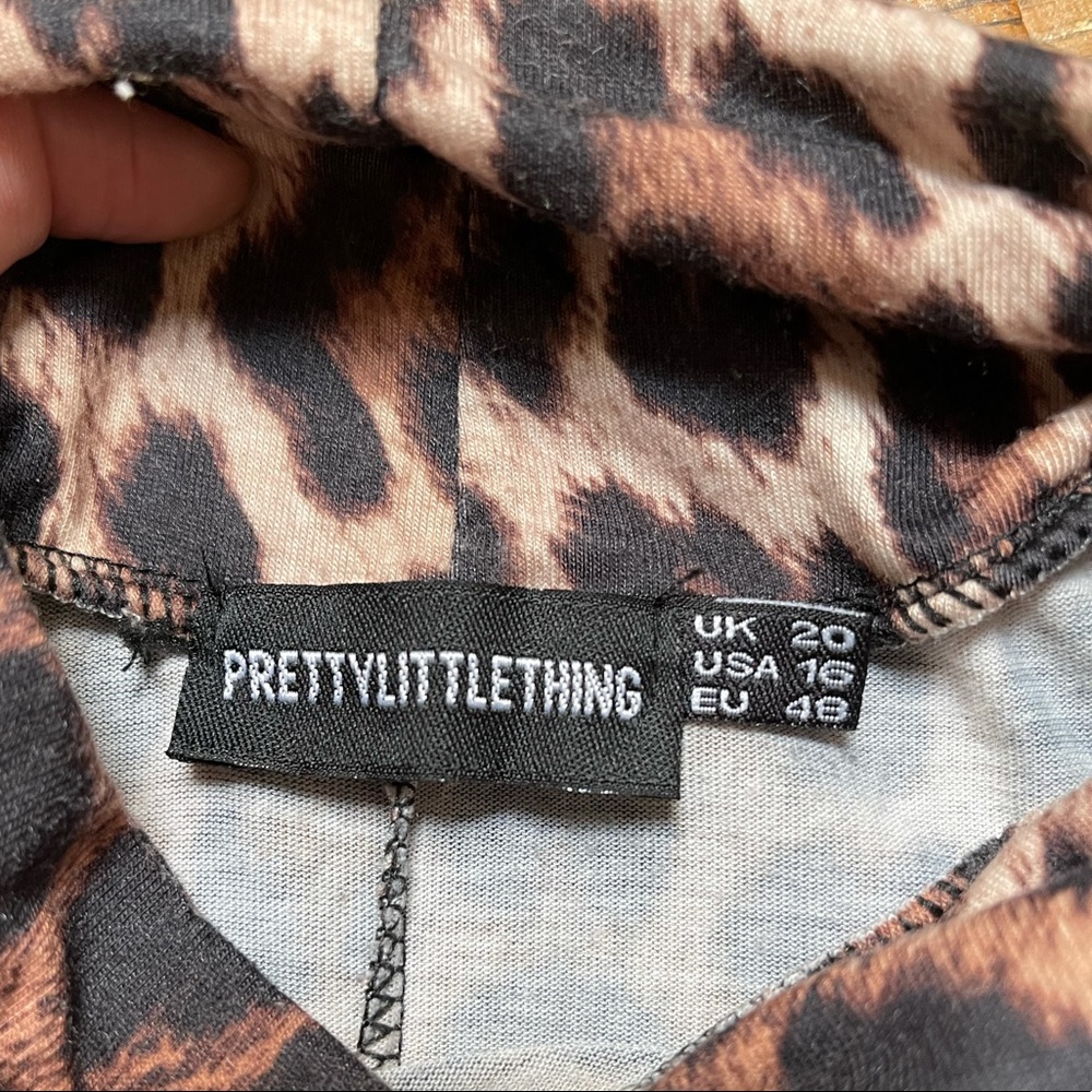 Mock Neck Leopard Print Bodycon Dress - Picture 4 of 4